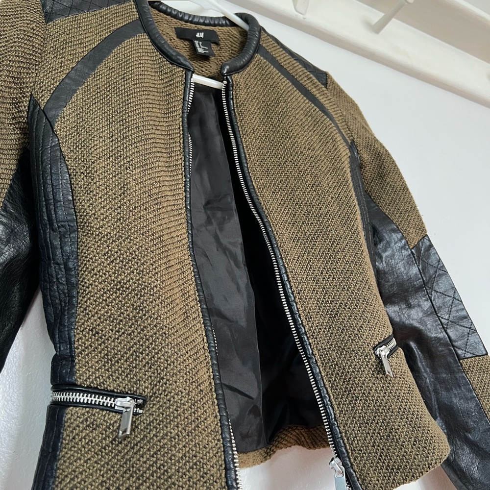 Leather and Tweed Blazer